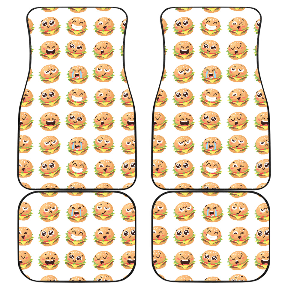 Hamburger Pattern Print Design 04 Front and Back Car Mats