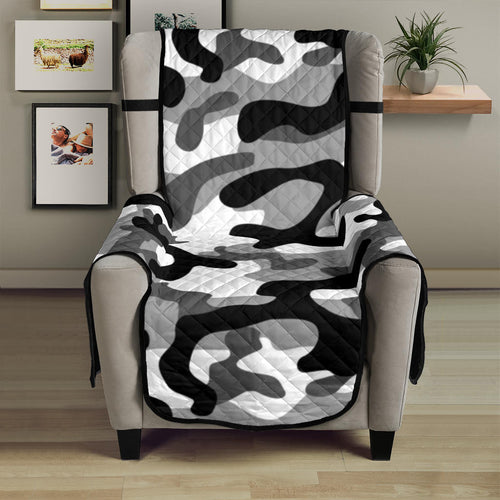 Black white camo camouflage pattern Chair Cover Protector