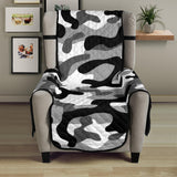 Black white camo camouflage pattern Chair Cover Protector