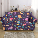 Beautiful Mermaid Fish Jellyfish Algae Other Marine World Loveseat Couch Slipcover