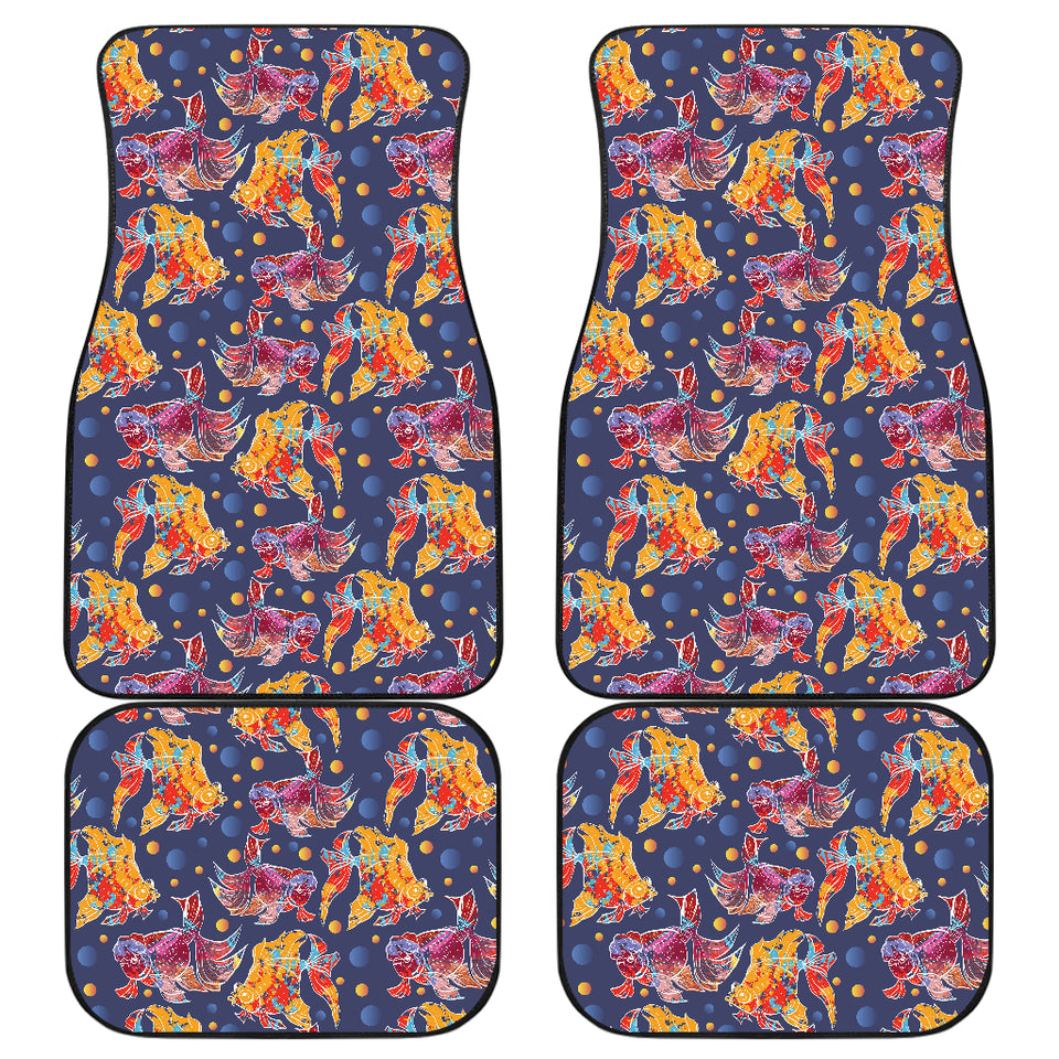 Goldfish Pattern Print Design 05 Front and Back Car Mats