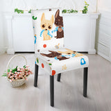 Cute Chihuahua Dog Pattern Dining Chair Slipcover