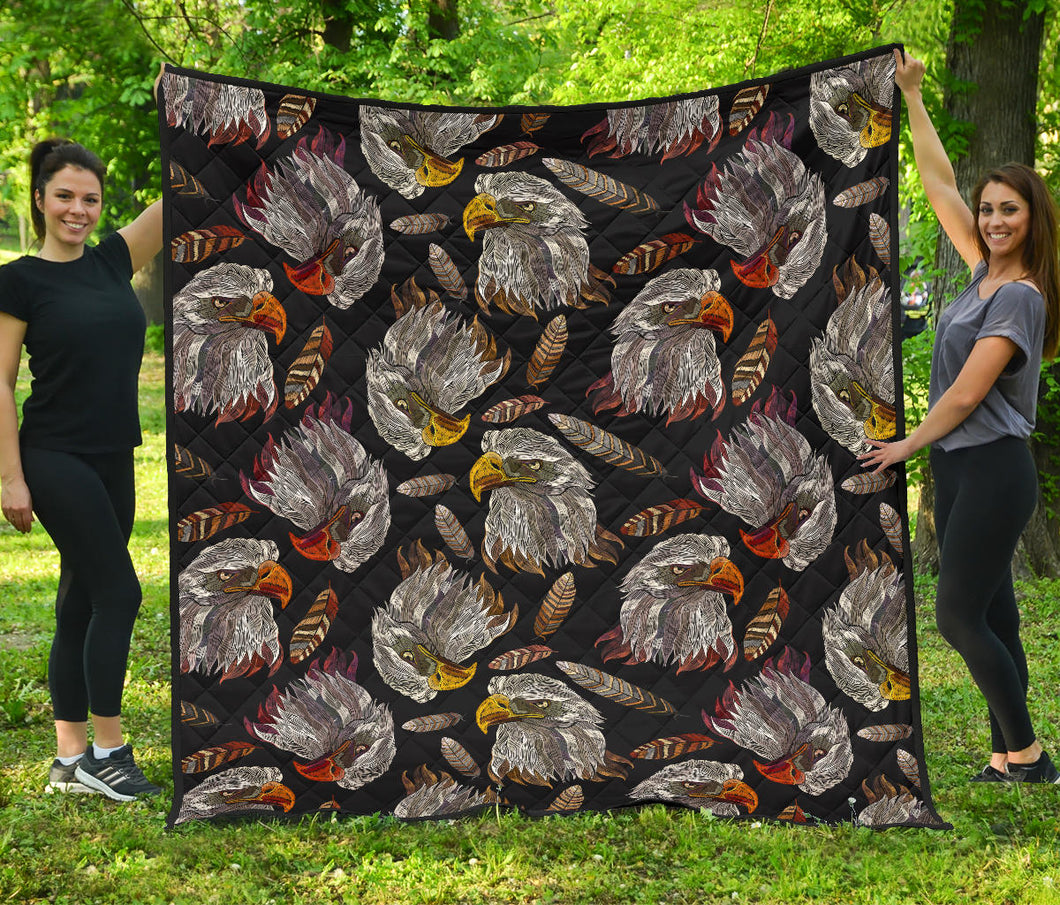 Eagle Pattern Print Design 05 Premium Quilt