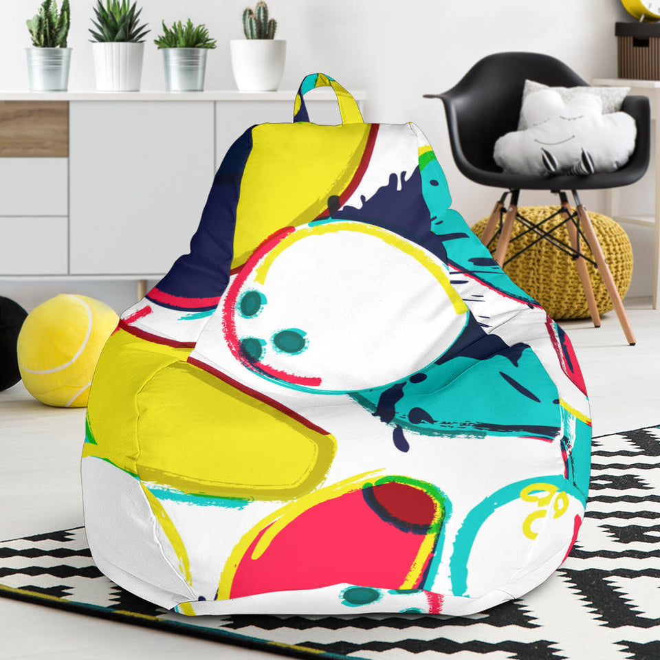 Watercolor Bowling Ball Pins Bean Bag Cover