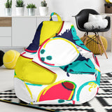 Watercolor Bowling Ball Pins Bean Bag Cover