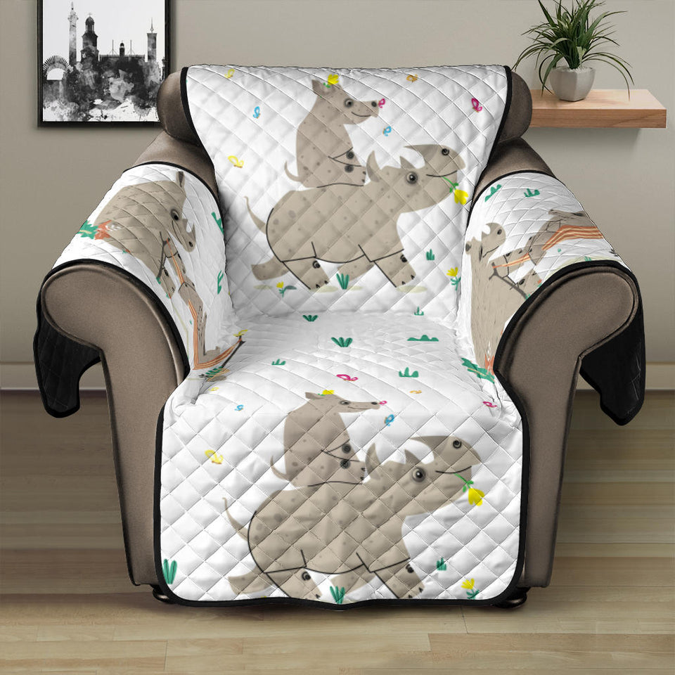 Cute Rhino pattern background Recliner Cover Protector