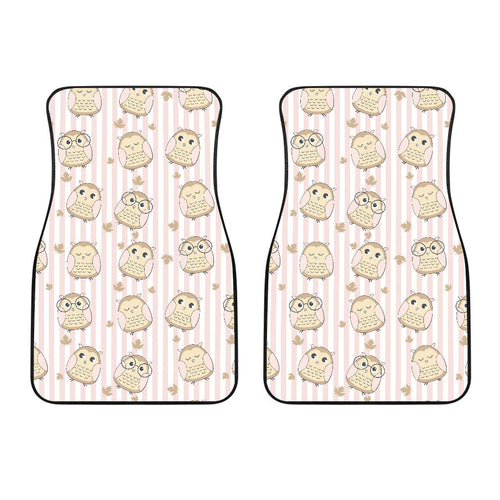 Cute Owl Leaf Front Car Mats