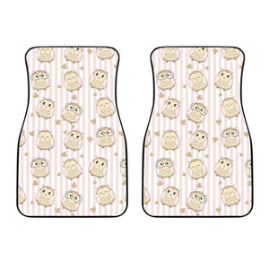Cute Owl Leaf Front Car Mats