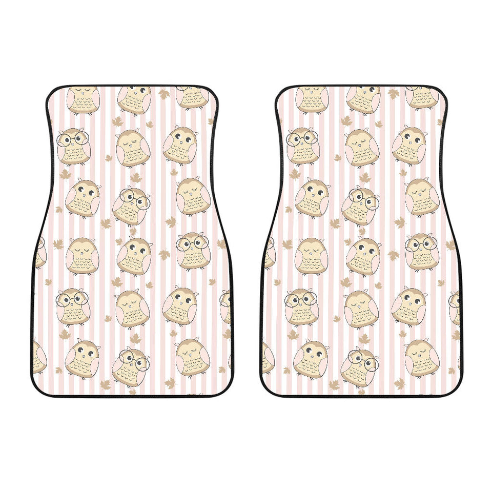 Cute Owl Leaf Front Car Mats