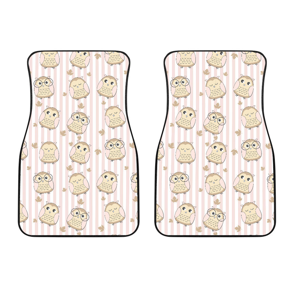 Cute Owl Leaf Front Car Mats