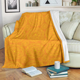 Orange Traditional Indian Element Pattern Premium Blanket