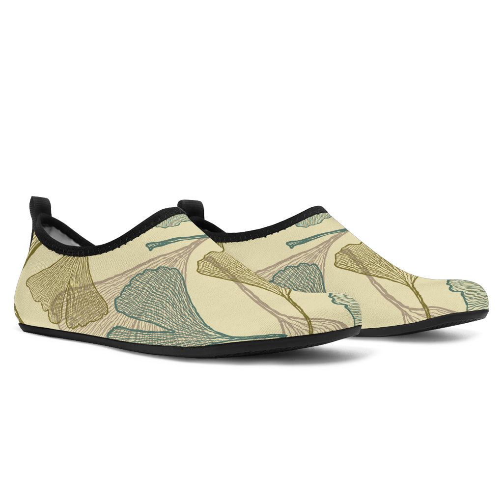 Ginkgo Leaves Design Pattern Aqua Shoes