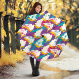 Colorful Crow Illustration Pattern Umbrella