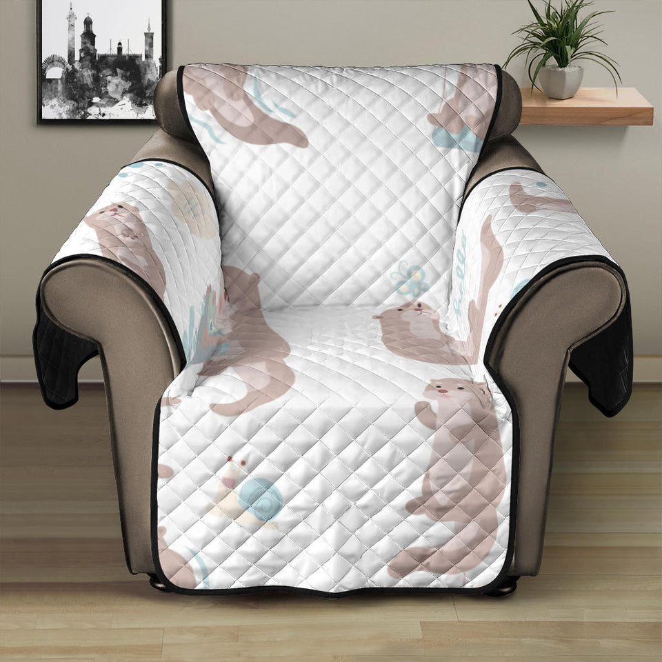 Cute sea otters pattern Recliner Cover Protector