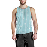 Snowflake pattern blue stripe background Men Tank Top