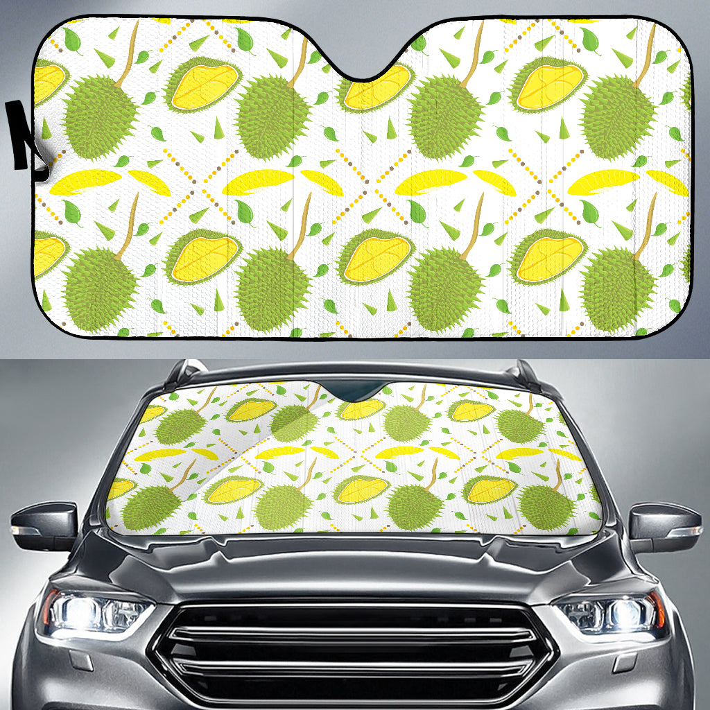 Durian Pattern Background Car Sun Shade
