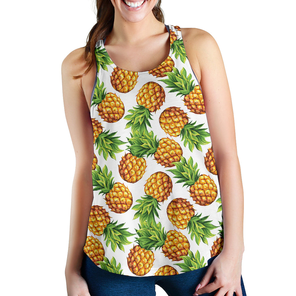 Pineapples design pattern Women Racerback Tank Top