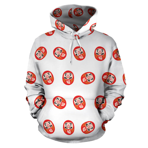 Daruma Japanese Wooden Doll Pattern Men Women Pullover Hoodie