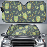 Cute Owls Leaves Pattern Car Sun Shade