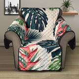heliconia flowers, palm and monstera leaves Recliner Cover Protector