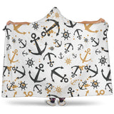 Anchors Rudders Pattern Hooded Blanket