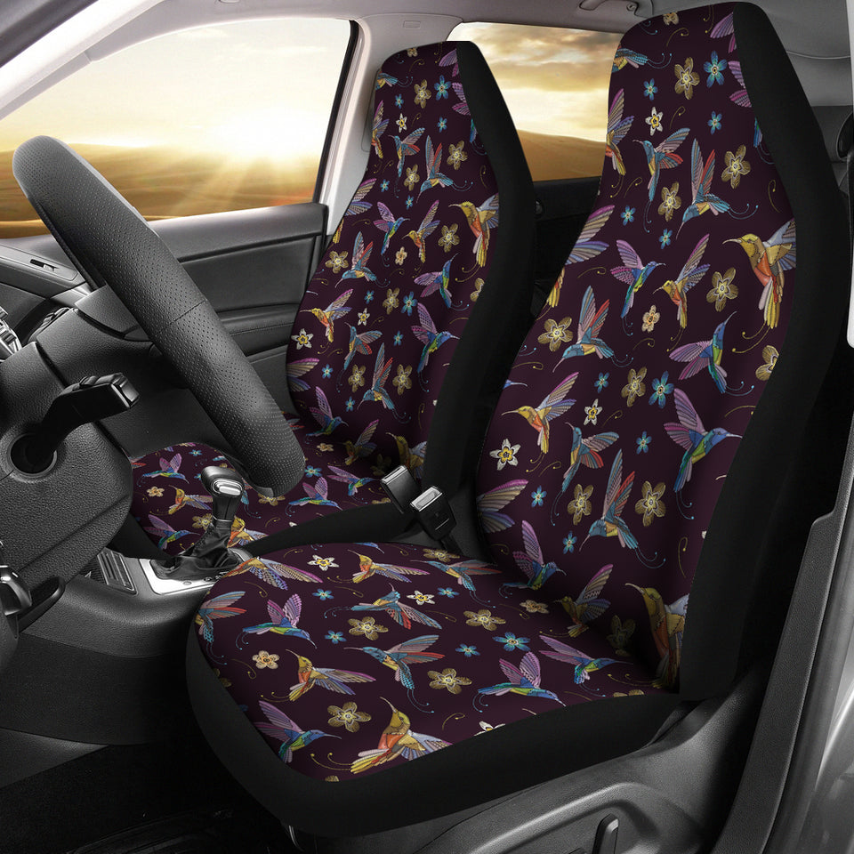 Hummingbird Pattern Print Design 04 Universal Fit Car Seat Covers