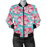 3D Sakura Cherry Blossom Pattern Women'S Bomber Jacket