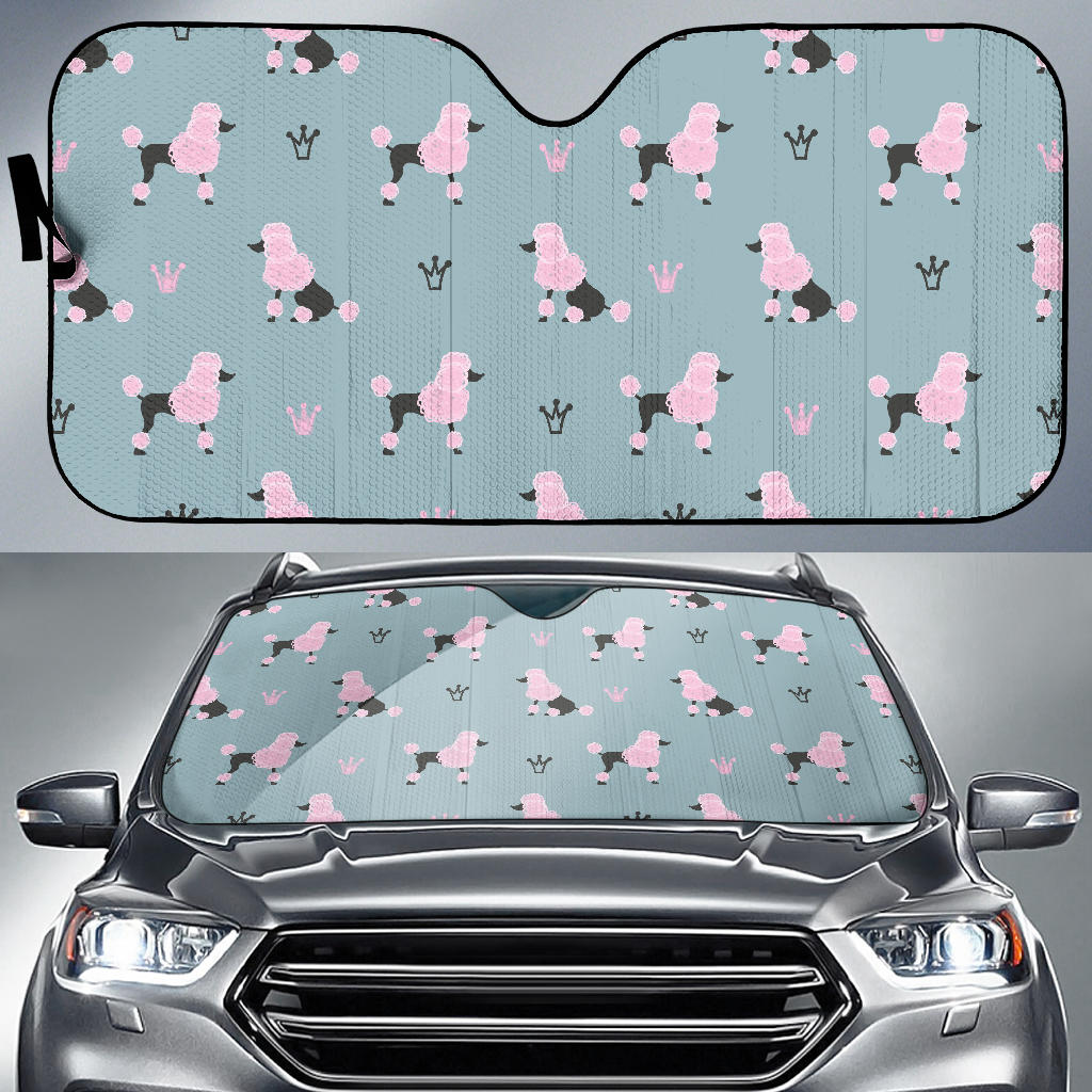 Poodle Dog Pattern Car Sun Shade