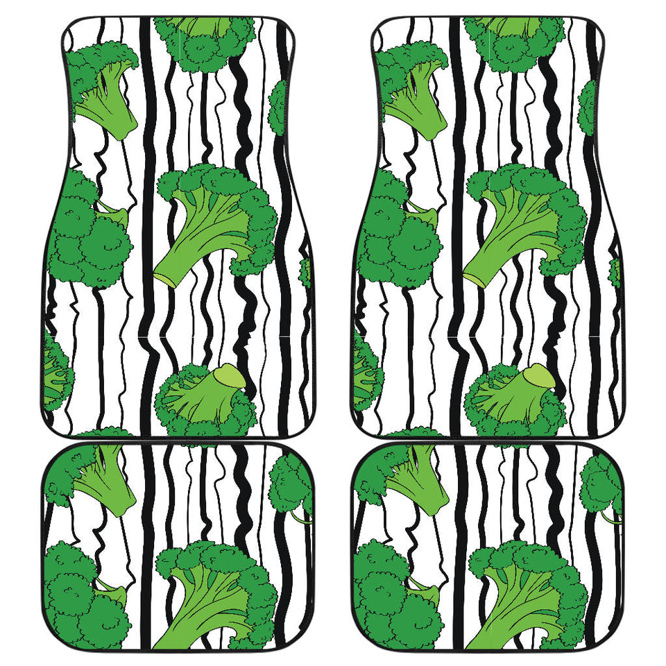 Cool Broccoli Pattern Front And Back Car Mats