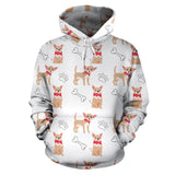 Chihuahua Bone Paw Pattern Men Women Pullover Hoodie