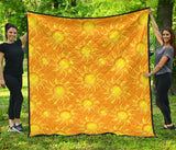 Sun Orange Background Premium Quilt