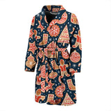 Christmas Gingerbread Cookie Pattern Men'S Bathrobe