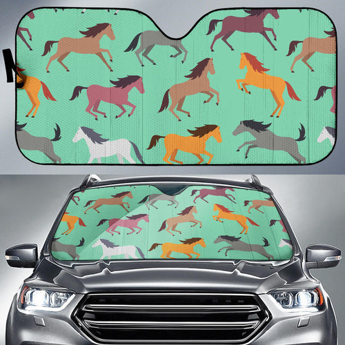 Colorful Horses Pattern Car Sun Shade