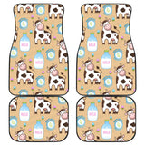 Cow Bottle Of Milk Pattern Front And Back Car Mats