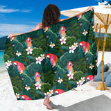 Parrot Palm Tree Leaves Flower Hibiscus Pattern Sarong