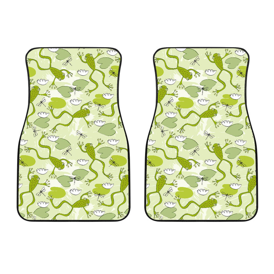 Cute Frog Dragonfly Pattern Front Car Mats
