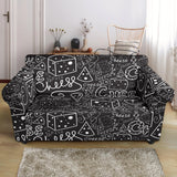 Handwritten Cheese Pattern Loveseat Couch Slipcover