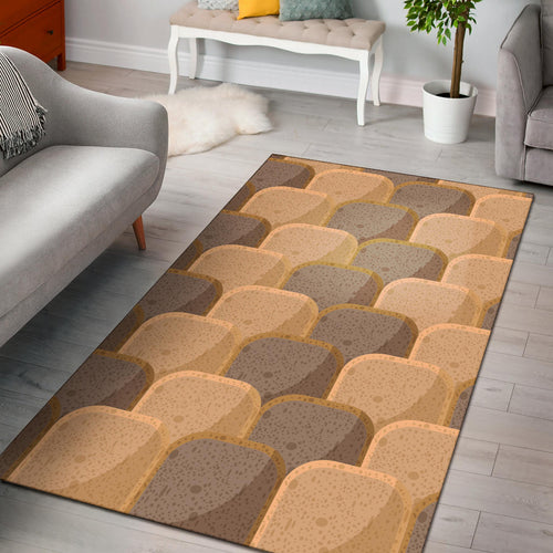 Bread Toast Pattern Print Design 04 Area Rug