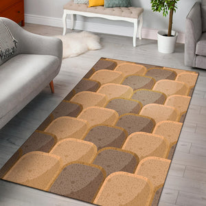 Bread Toast Pattern Print Design 04 Area Rug