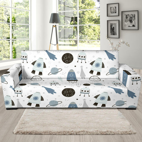 Hand Drawn Space Elements Space Rocket Star Planet Space Probe Sofa Slipcover
