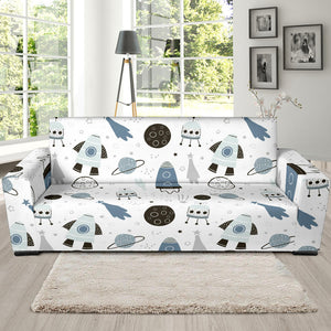 Hand Drawn Space Elements Space Rocket Star Planet Space Probe Sofa Slipcover