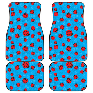 Ladybug Pattern Print Design 02 Front and Back Car Mats