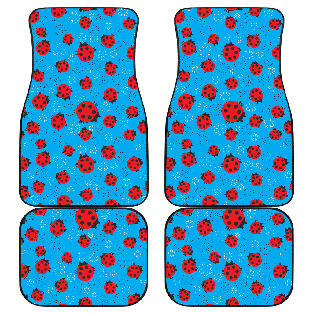 Ladybug Pattern Print Design 02 Front and Back Car Mats