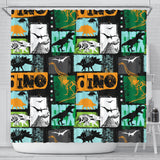 Dinosaurs Print Pattern Shower Curtain Fulfilled In US