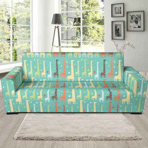 Giraffe Pattern Print Design 01 Sofa Slipcover