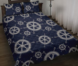 nautical steering wheel design pattern Quilt Bed Set
