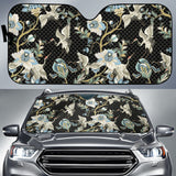 Japanese Crane Ornament Elements Car Sun Shade