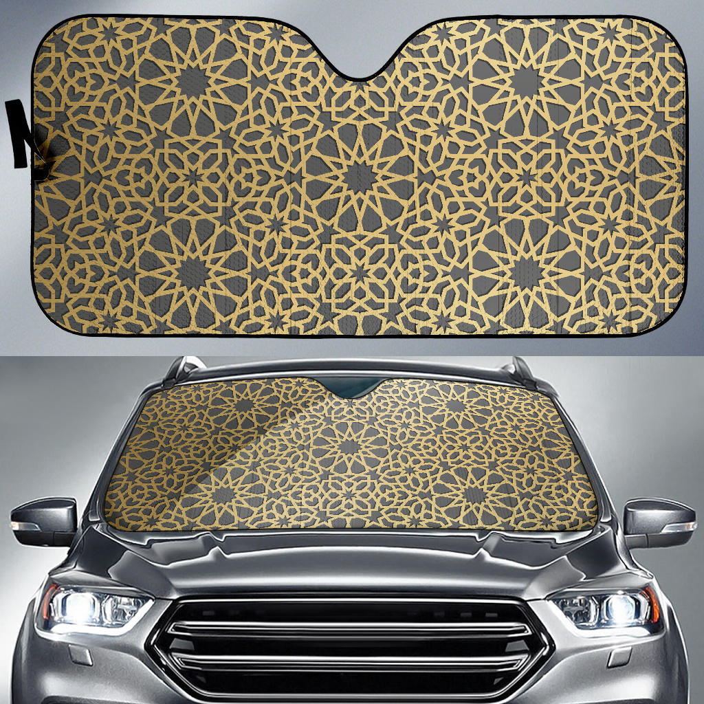 Arabic Star Gold Pattern Car Sun Shade