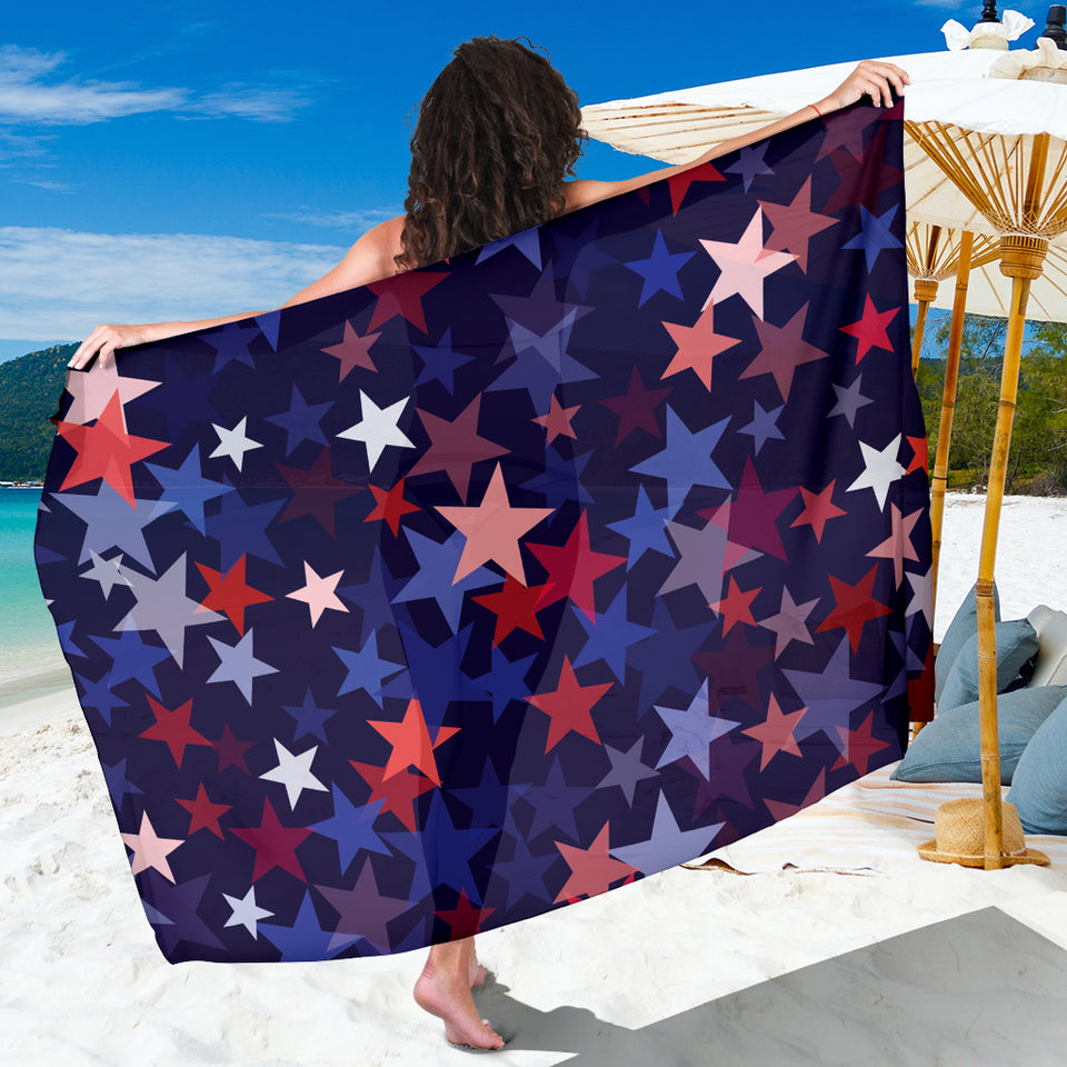 Red Blue Star Pattern Sarong