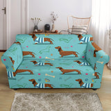 Dachshund Decorative Background Loveseat Couch Slipcover